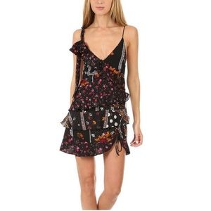 For Love and Lemons Black Floral Mini Dress